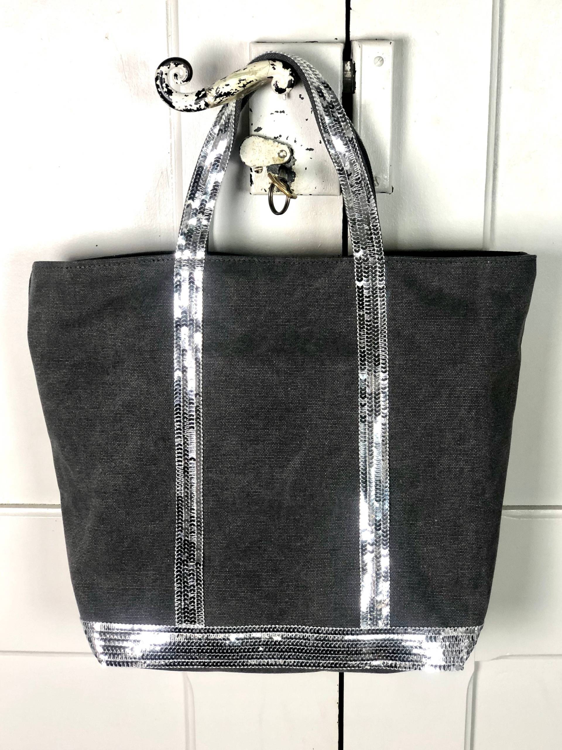 Graue Pailletten-Einkaufstasche - Graue Einkaufstasche Mit Pailletten Mama-Einkaufstasche Personalisierte Tasche Graue Pailletten-Einkaufstasche - Graue Einkaufstasche Mit Pailletten Mama-Einkaufstasche Personalisierte Tasche von Cameliaforeverbags