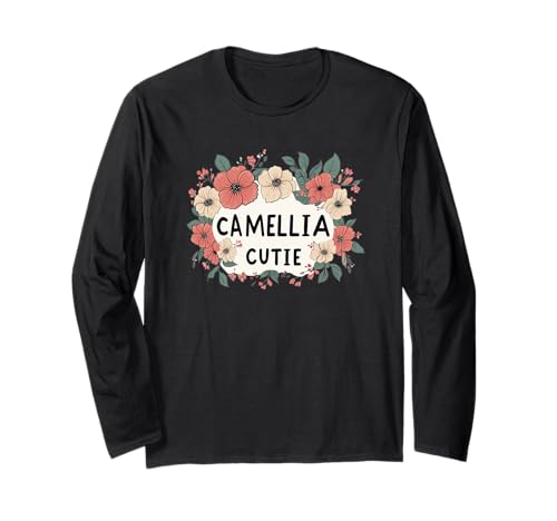 Süße Blumenkrone mit Kamelie für Erwachsene und Kinder Langarmshirt Süße Blumenkrone mit Kamelie für Erwachsene und Kinder Langarmshirt von Camellia Flower Outfit