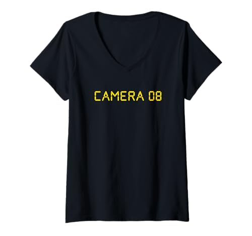 Damen Kamera 08 App T-Shirt mit V-Ausschnitt Damen Kamera 08 App T-Shirt mit V-Ausschnitt von Camera 08