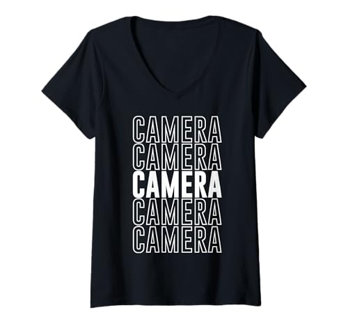 Damen Kamera T-Shirt mit V-Ausschnitt Damen Kamera T-Shirt mit V-Ausschnitt von Camera Apparel