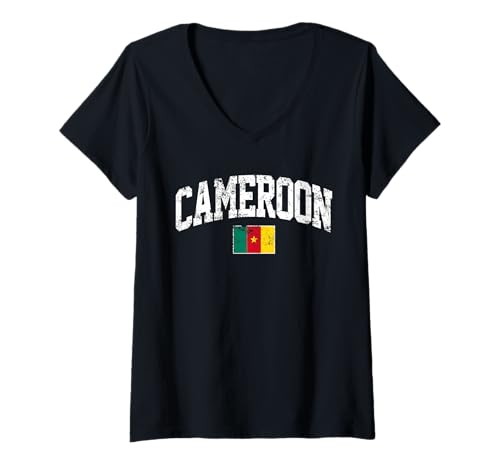 Damen Kamerun Geschenk Kamerun Freund Kamerun Reise nach Kamerun T-Shirt mit V-Ausschnitt Damen Kamerun Geschenk Kamerun Freund Kamerun Reise nach Kamerun T-Shirt mit V-Ausschnitt von Cameroon gift Cameroon friend Cameroon