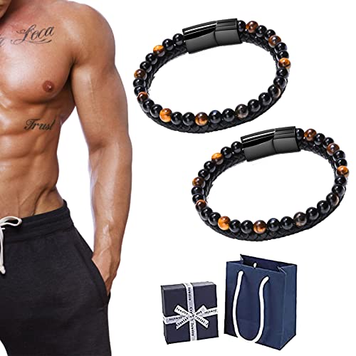 Humanic+ MAXHÄMATIT Perlenarmbänder,Humanic+ Pro MAXHematie Beaded Bracelets,Humanic+ Maxhematie Perlen Armbänder,für Damen und Herren (2 Packs-B,8.26 In) von Camic