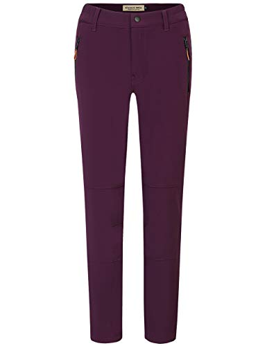 Camii Mia Damen Winter Wanderhose Outdoorhose Fleece Gefüttert Thermohose Warm Winddicht Wasserdicht (Lila, 26W / 30L) von Camii Mia