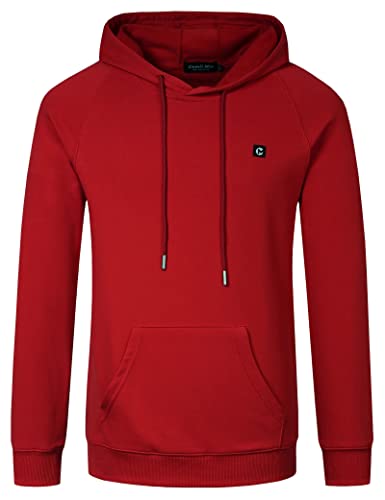 Camii Mia Hoodie Herren, Kapuzenpullover Herren, Kapuzenpullover für Herren Einfarbig Lightweight Workout Causal (Medium, Rot) von Camii Mia