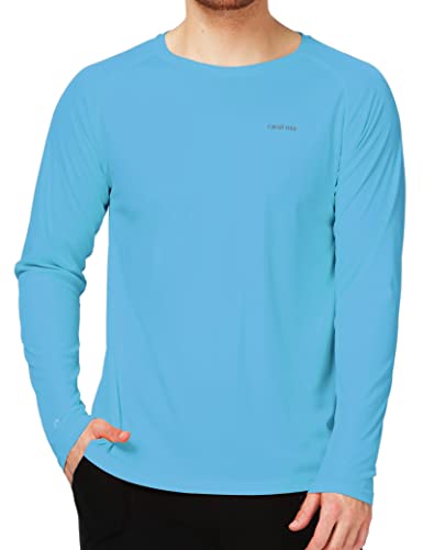 Camii Mia UV Shirt Herren Wasser UPF 50+, Rashguard Herren Sonnenschutz Langarmshirt für Outdoor Sports (Blau, Large) von Camii Mia
