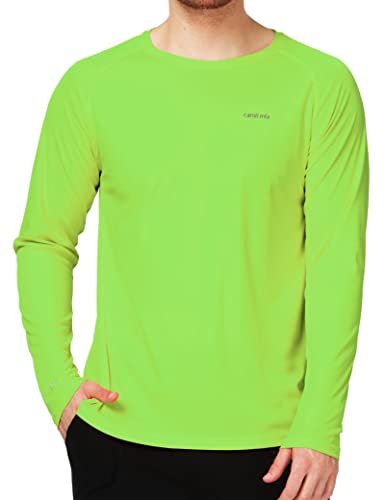 Camii Mia UV Shirt Herren Wasser UPF 50+, Rashguard Herren Sonnenschutz Langarmshirt für Outdoor Sports (Hellgrün, XX-Large) von Camii Mia