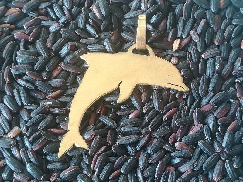 Delphin Anhänger Aus Messing von CamilacreationsCH