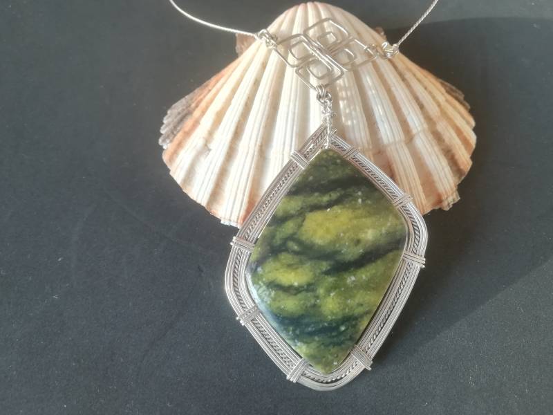 Silber Halskette Mit Serpentine von CamilacreationsCH