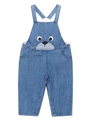 CAMILIFE Baby Kleinkind Jungen Mädchen Basic Denim Latzhosen Overalls Strampler Baumwolle Jeans Hose mit Hosenträger Niedlicher Bärchen Pattern - Denim Blau Größe 74-80 CAMILIFE Baby Kleinkind Jungen Mädchen Basic Denim Latzhosen Overalls Strampler Baumwolle Jeans Hose mit Hosenträger Niedlicher Bärchen Pattern - Denim Blau Größe 74-80 von Camilife