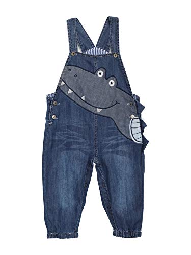 Baby Jungen Mädchen Jeans Latzhose Strampler Overalls Weiche Baumwolle Denim Hose Dünn für Frühling Sommer Cartoon Krokodil Größe 74-80 von Camilife