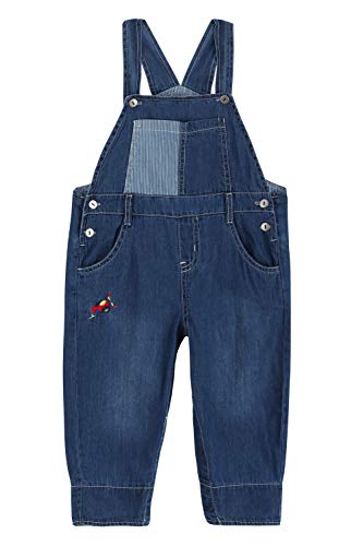 Baby Jungen Mädchen Jeans Latzhose Strampler Weiche Baumwolle Denim Hose Dünn für Frühling Sommer Cartoon Propeller Flugzeug Pattern Größe 74/80 von Camilife
