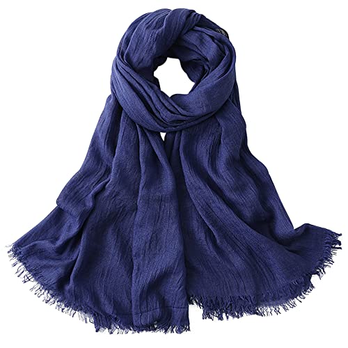 Camilife Camilife Damen Herren Viskose Langschal Stola Halstuch Sonnenschutz Großer Strand Schulterschal Wickeltuch mit Fransen Super weich Komfort für den Frühling Schlicht Basic 95x195cm,Einfarbig,A von Camilife