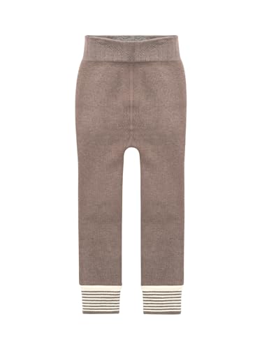Camilife Thermo Fußlose Strumpfhose für Kinder Mädchen Verdickt mit Fleece Gestrickte Leggings Fußlose Tights mit Elastischer Bund Wärme Komfort für Winter - Hellbraun Herstellergr. XXL von Camilife