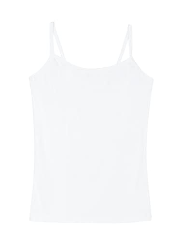 Damen Trägertop Camisole Tanktop Cami Top Ärmellos T-Shirt Hochelastisch Normal Fit Ultradünn Unterhemd Atmungsaktiv All-Match Casual Sommer Top - Einfarbig Weiß Herstellergr. XXL von Camilife