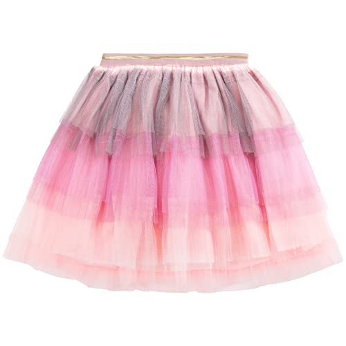 Kinder Mädchen Tuturock Kuchenrock Tütürock Prinzessinrock Stufenrock Minirock Ballett Tutu mit Elastischer Bund Mode Kurzer Rock Kostüm Accessoire - Rosa Herstellergr. 140 von Camilife
