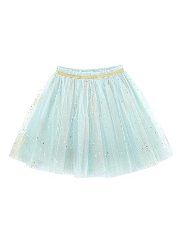 Kinder Mädchen Tuturock Sternenhimmel Pailletten Prinzessinrock Minirock Tüllrock Ballett Rock mit Elastischer Bund Lieblich - Hellblau Herstellergr. 140 von Camilife