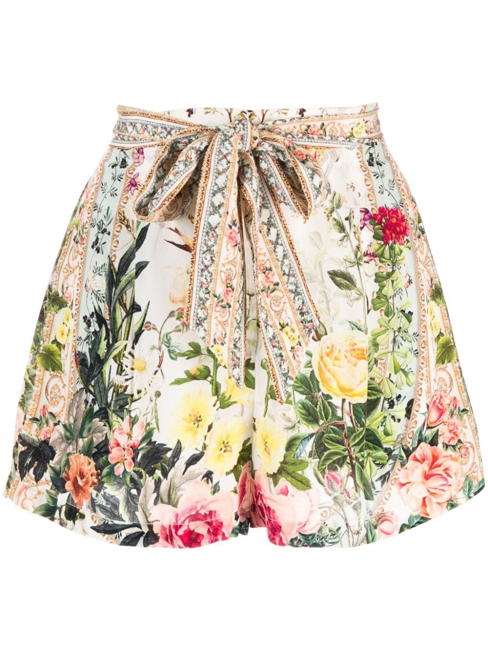 Camilla Seidenshorts mit "Renaissance Romance"-Print - Mehrfarbig von Camilla