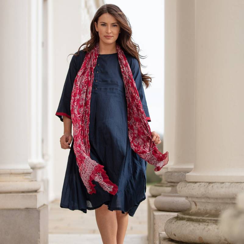 Sale Dress - Navy Blue Kleid Mit Knöpfen 100% Leichte Baumwolle/Knopfleiste Kleid/Locker Sitzendes Kleid/Bequemes von CamillaCostello