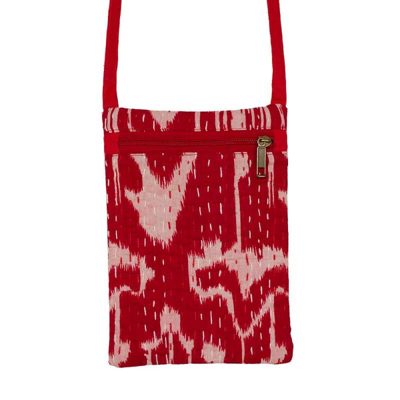 Sale Ikat Passport Bag - Rot Kantha Genäht, Reißverschluss Sale Ikat Passport Bag - Rot Kantha Genäht, Reißverschluss von CamillaCostello