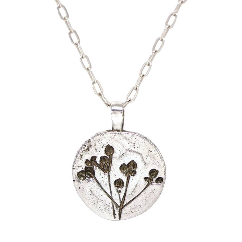 Sterling Silber Halskette Anhänger Gepunzt Flache Stein Petersilie Wildblumen Kernkopf Natur Bio Sterling Silber Halskette Anhänger Gepunzt Flache Stein Petersilie Wildblumen Kernkopf Natur Bio von CamillaWestJewellery