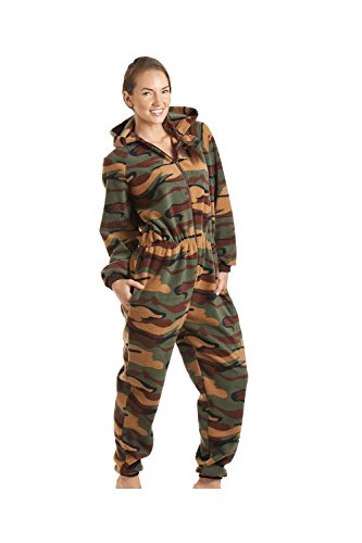 CAMILLE Damen Super Weiche Onesies M Green Camoflauge von Camille