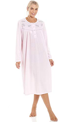 Camille Damen Langarm-Nachthemd klassischer Stil - Hellrosa 46-48 von Camille