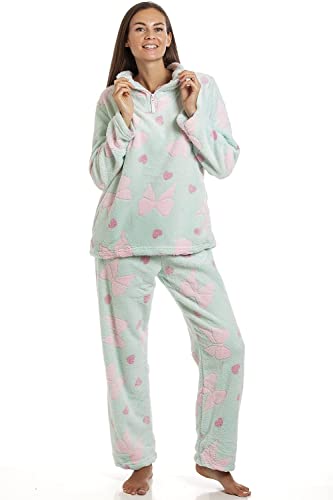 Camille Damen Supersoft Herz & Bogen Geprägter Pyjama Set 38-40 von Camille