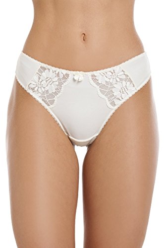 Camille Frauen Dreierpack Klassische Elfenbein Spitze Tanga 42 von Camille