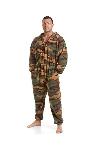 Camille Herren Soft Fleece Onesies XL Green Camouflage von Camille