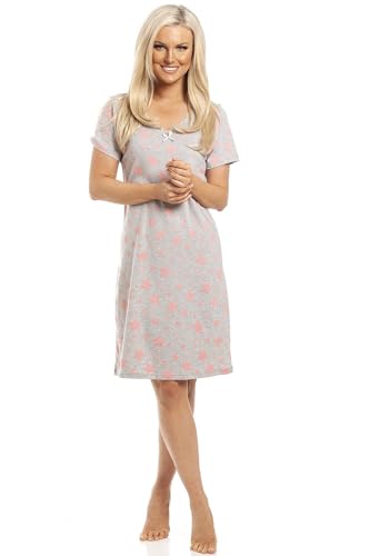 Damen Nachthemd für den Sommer weiche Baumwolle verschiedene Farben und Prints 42-44 Grey/Coral Star Damen Nachthemd für den Sommer weiche Baumwolle verschiedene Farben und Prints 42-44 Grey/Coral Star von Camille
