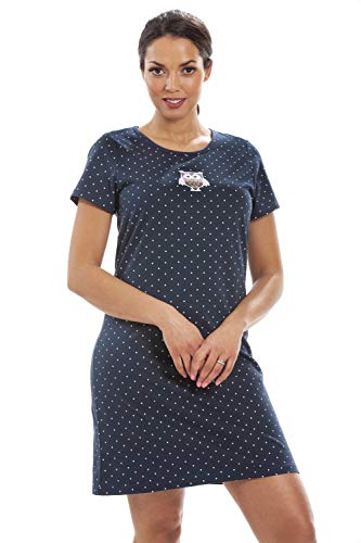Damen Nachthemd für den Sommer weiche Baumwolle verschiedene Farben und Prints 46-48 Blue owl Damen Nachthemd für den Sommer weiche Baumwolle verschiedene Farben und Prints 46-48 Blue owl von Camille