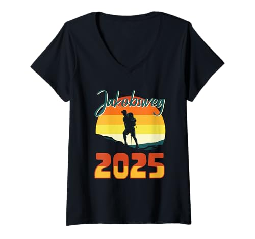 Damen Camino de Santiago 2025 Shirt Wandern Pilgern Buen Camino T-Shirt mit V-Ausschnitt Damen Camino de Santiago 2025 Shirt Wandern Pilgern Buen Camino T-Shirt mit V-Ausschnitt von Camino de Santiago Hiking Pilgrimage Gift