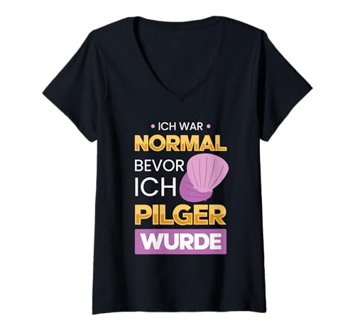 Damen Camino de Santiago Shirt Wandern Pilgern Buen Camino T-Shirt mit V-Ausschnitt Damen Camino de Santiago Shirt Wandern Pilgern Buen Camino T-Shirt mit V-Ausschnitt von Camino de Santiago Hiking Pilgrimage Gift