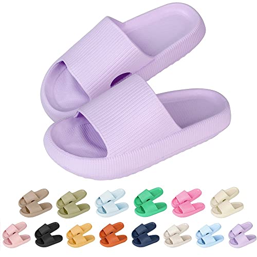 Camiraft Hausschuhe für Damen Herren, Unisex Dicke Plattform Sommer Strand EVA Weiche Sohle Slide Sandalen Dusche Schnell Trocknend Badezimmer Massage Pool Gym Haus Slipper von Camiraft