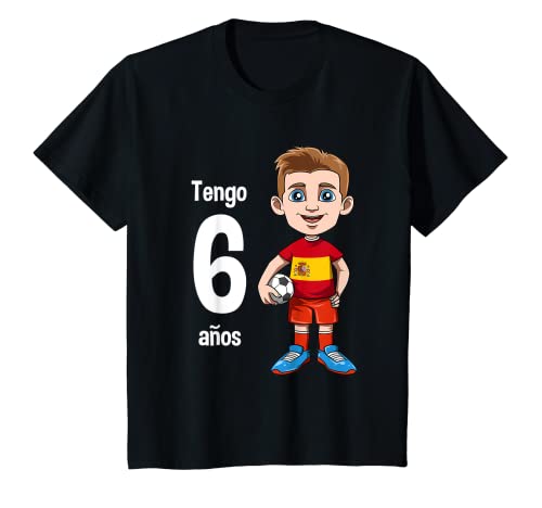 Kinder 6. Geburtstag Fußball Spanien - Sechs Jahre Geschenk für Kinder T-Shirt von Camiseta de Futbol Espana de Cumpleaños de 6