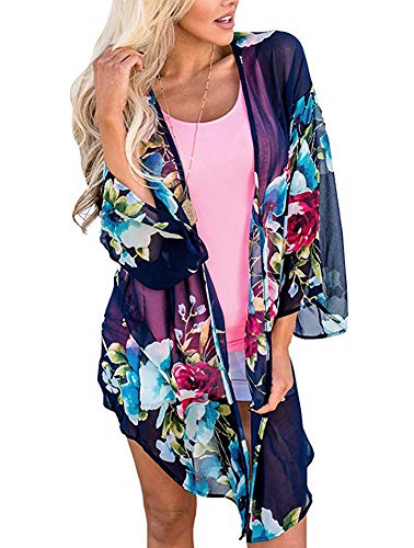 Camisunny Damen Chiffon-Strickjacke, Kimono, Bademantel, Oberteil, Strand-Bikini-Überzug - - Large von Camisunny