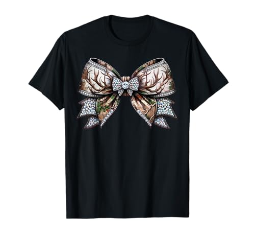 Damen Camouflage Old Camo Schleife Camo Kokette Schleife Jagd Mädchen T-Shirt Damen Camouflage Old Camo Schleife Camo Kokette Schleife Jagd Mädchen T-Shirt von Camo Coquette Bow Duck Hunt Duck Hunting Outfit