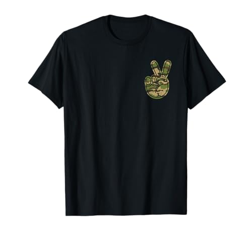 Camo Peace Zeichen Retro Vintage 4. Juli Camouflage Jungen T-Shirt von Camo Peace Sign Designs