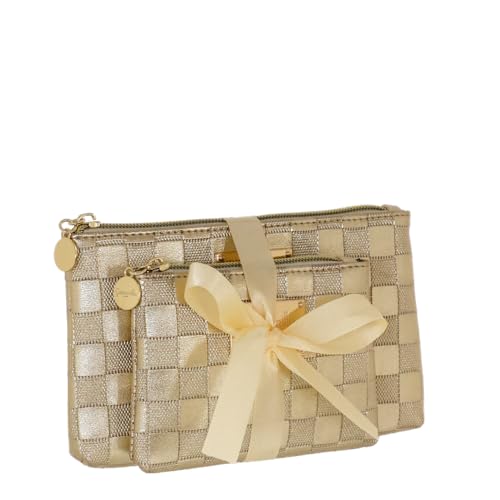 Camomilla 2er-Set Damen Kosmetiketuis, Kollektion Beach Club, Farbe Gold von Camomilla