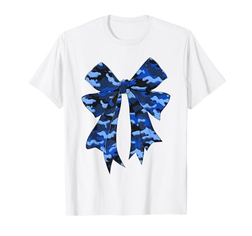Blau Camouflage Camo Kokette Schleife Jagd für Frauen Mädchen T-Shirt Blau Camouflage Camo Kokette Schleife Jagd für Frauen Mädchen T-Shirt von Camouflage Coquette Bow Hunting Designs Co.