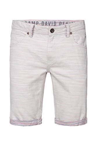 Camp David, Stan, Herren Kurze Jeans Shorts Bermudas Denim Ohne Stretch Beige Gestreift W 31 von Camp David