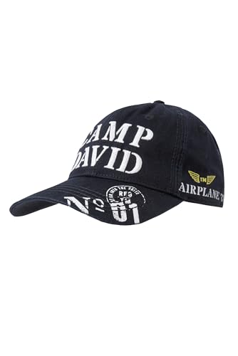 Camp David Herren Base Cap Stone Washed mit Logo-Stickerei und Prints Blue Navy von Camp David