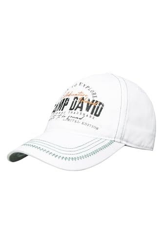 Camp David Herren Base Cap mit Artwork und Zickzacknaht Opticwhite von Camp David
