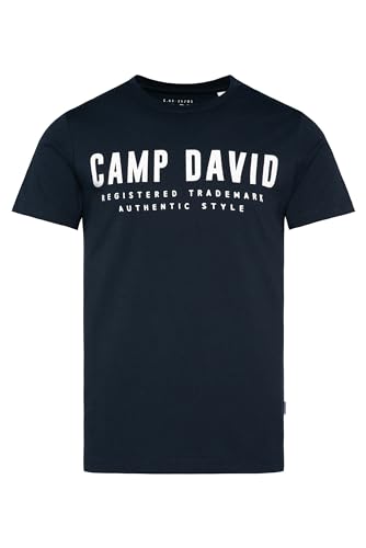 Camp David Herren Basic Logo T-Shirt Blue Navy 4XL von Camp David