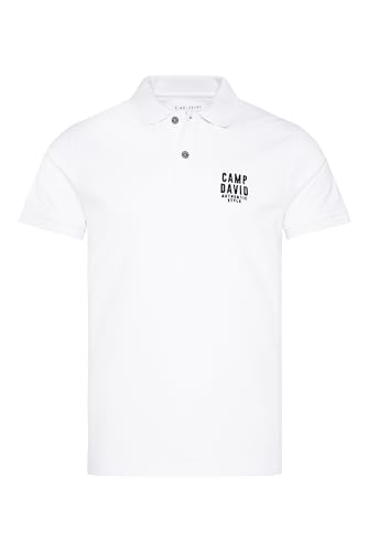 Camp David Herren Basic Pikee-Polo mit Logo-Stickerei Opticwhite XXXL von Camp David
