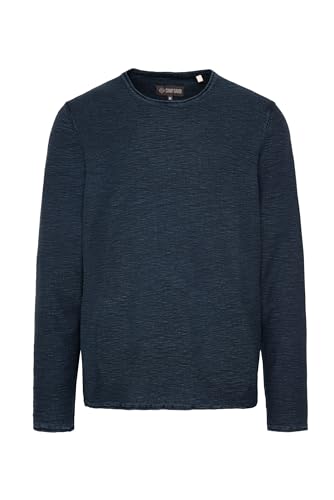 Camp David Herren Basic Pullover in Linksstrick Blue Navy 4XL von Camp David
