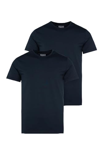 Camp David Herren Basic T-Shirt mit Rundhalsausschnitt, Doppelpack Blue Navy/Blue Navy XXXL von Camp David