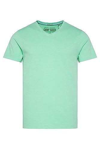 Camp David Herren Basic T-Shirt mit V-Ausschnitt Nordic Green XXXL von Camp David