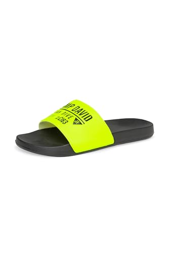 Camp David Herren Beach Pantoletten mit Logo Design Neon Lime 40 von Camp David