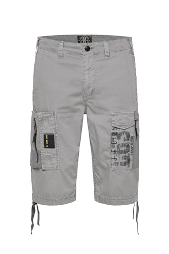 Camp David Herren Cargo Shorts mit tonigen Canvas-Details Polo Grey M von Camp David
